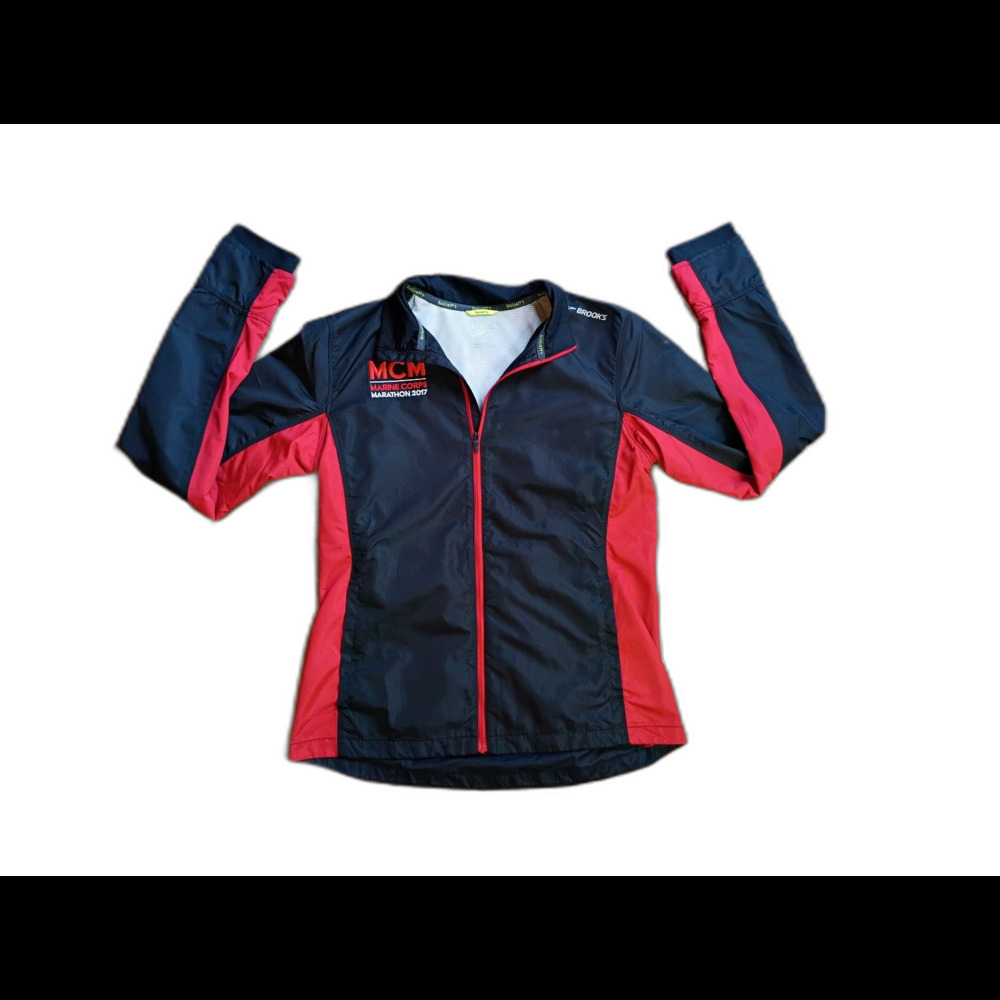 Brooks Marine Corps Marathon 2017 Black Red Running Jacket XS